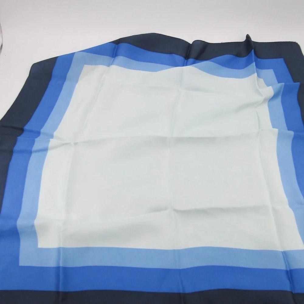 Vintage Morsly New York Italy Blue Ombre Acetate Scarf Pocket Square